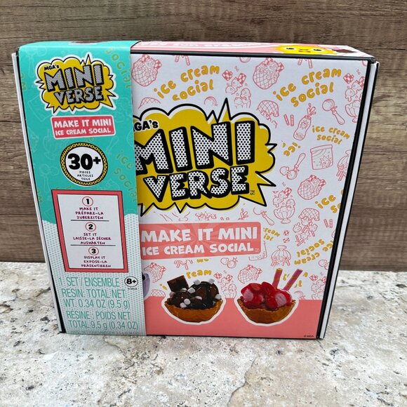 MGA's Mini Verse Make It Mini Food/Ice Cream Social 30 Pieces 8+ Years NIB - Picture 1 of 10
